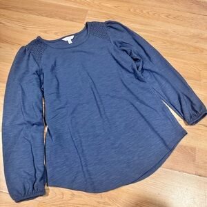 Lauren Conrad | Slate Blue Long Sleeve Blouse